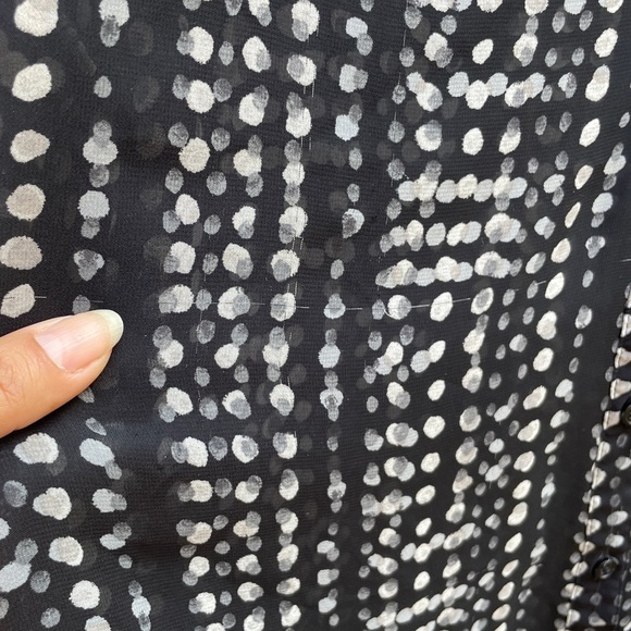 OLD NAVY | Women’s Black & White Sheer Blouse - Picture 7 of 8